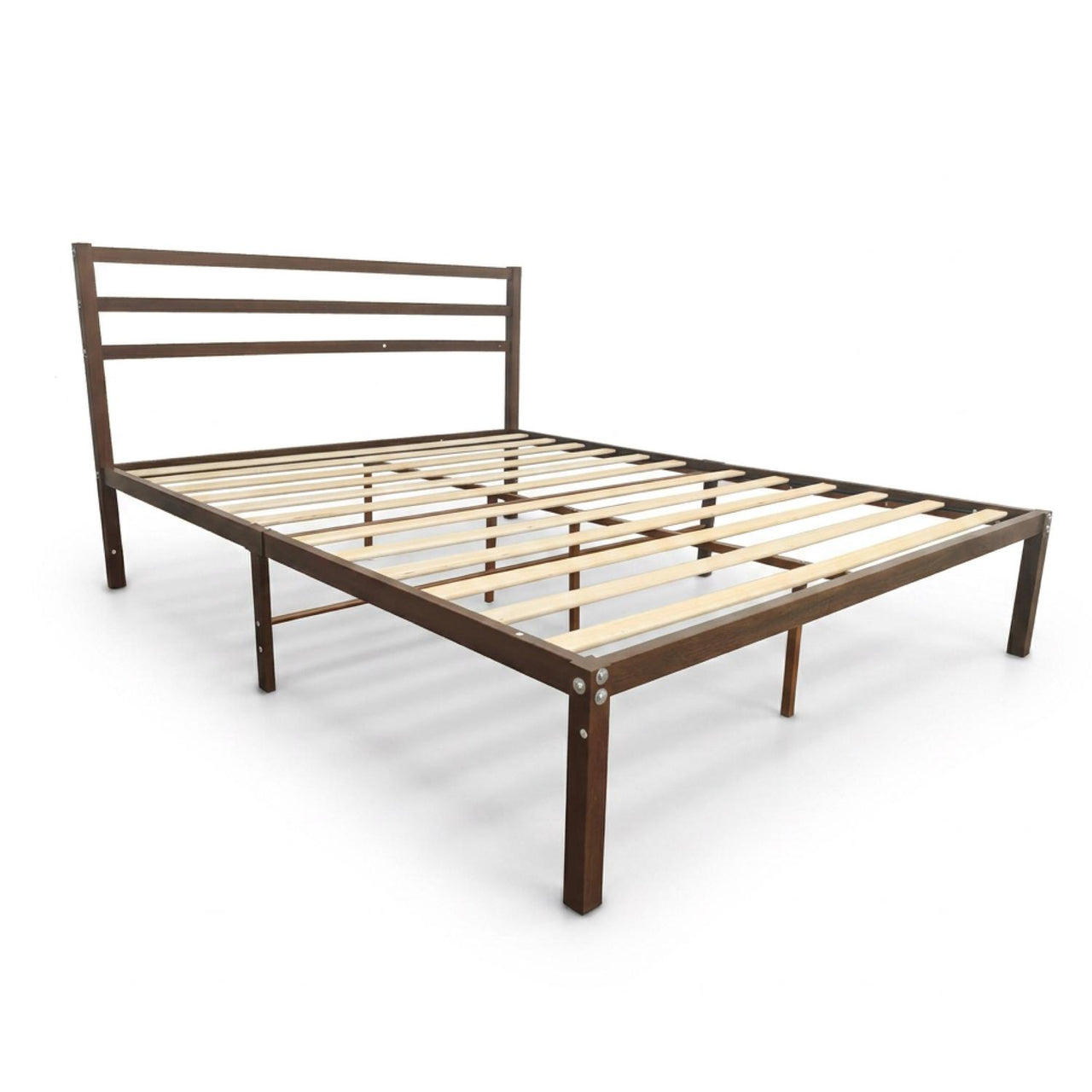 Base Cama Queen Size Metal y Madera Minimalista Resistente