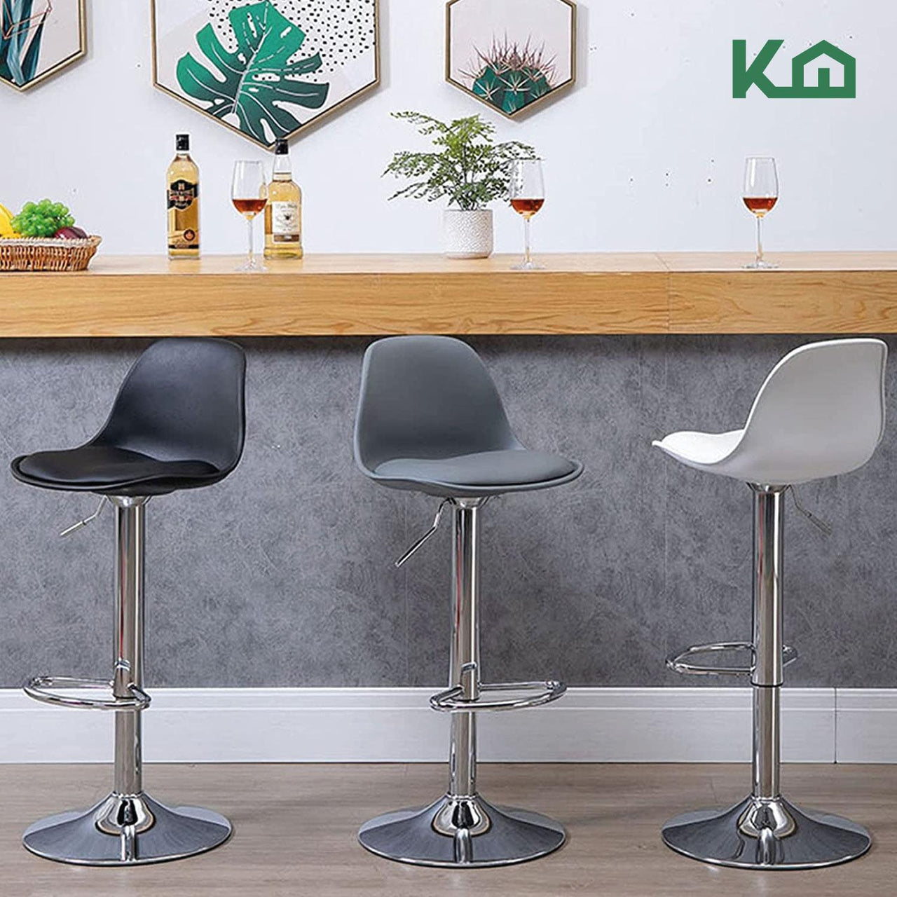 Banco Silla De Comedor Giratorio Respaldo Cafeteria Cocina