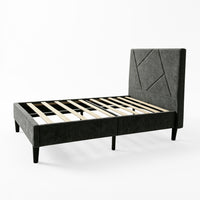 Thumbnail for Base Cama Individual Madera con Cabecera Tapizada Resistente