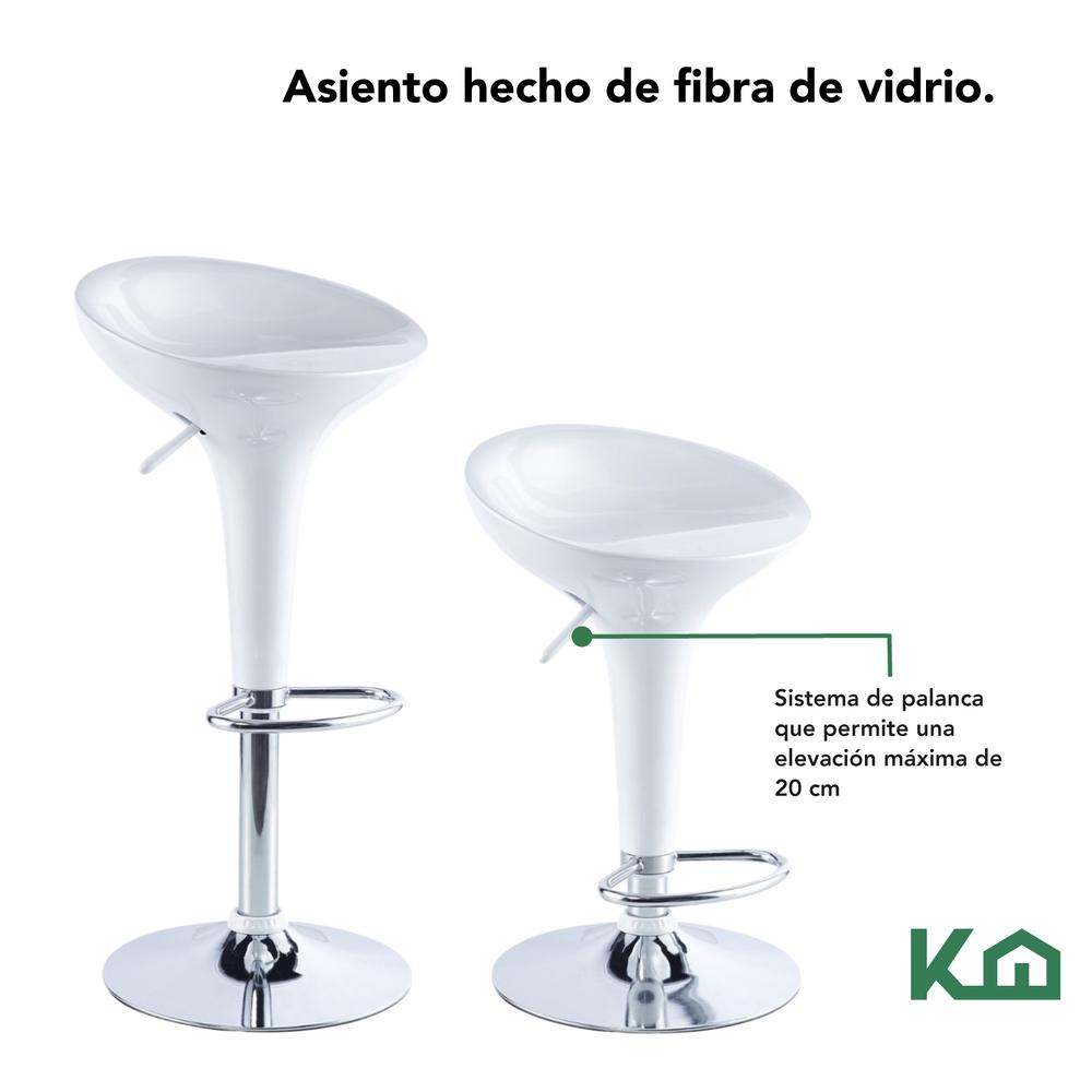 Banco Alto De Barra Set 2 Pzs Giratorio Altura Ajustable Bar