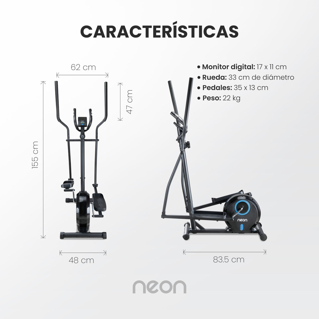 Elíptica Magnética Rueda Resistencia 4 kg Ejercicio Fitness