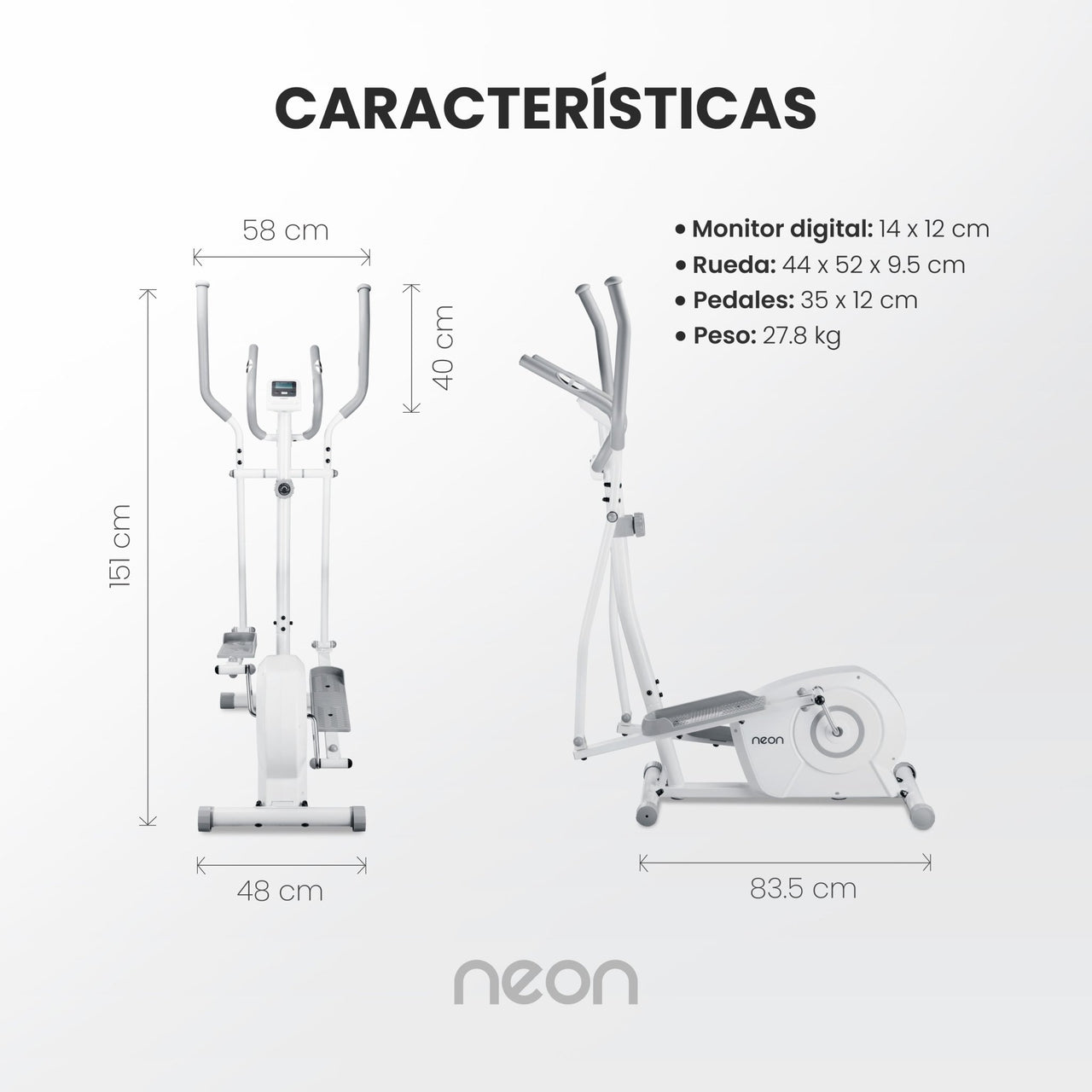 Elíptica Magnética Rueda Resistencia 6 kg Fitness Ejercicio