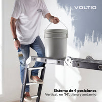 Thumbnail for Escalera Multiposición 16 Peldaños de Acero 4.5 Metros