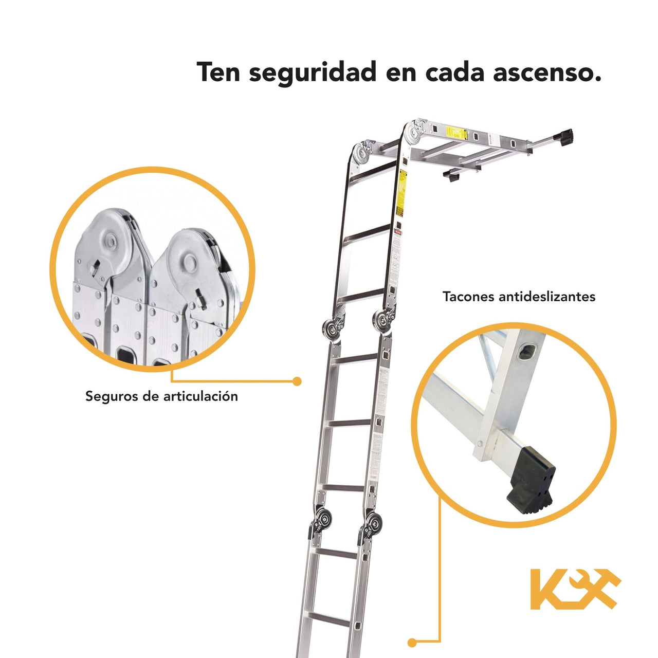 Escalera Multiposiciones De Aluminio 4.5 Metros 16 Peldaños