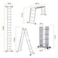 Thumbnail for Escalera Multiposiciones De Aluminio 4.5 Metros 16 Peldaños