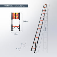 Thumbnail for Escalera Telescópica Acero de Carbono 4.7 M 12 Peldaños
