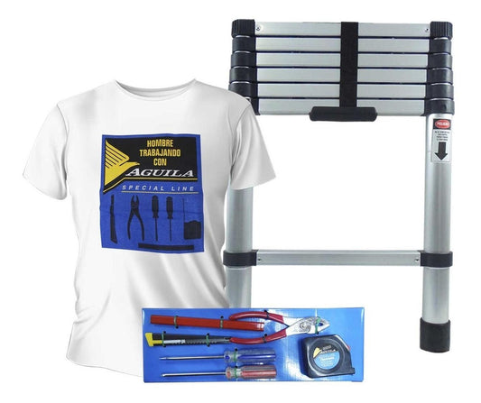 Escalera Telescopica Retractil 7 Escalones 2 Metro + Regalo706615-PEL