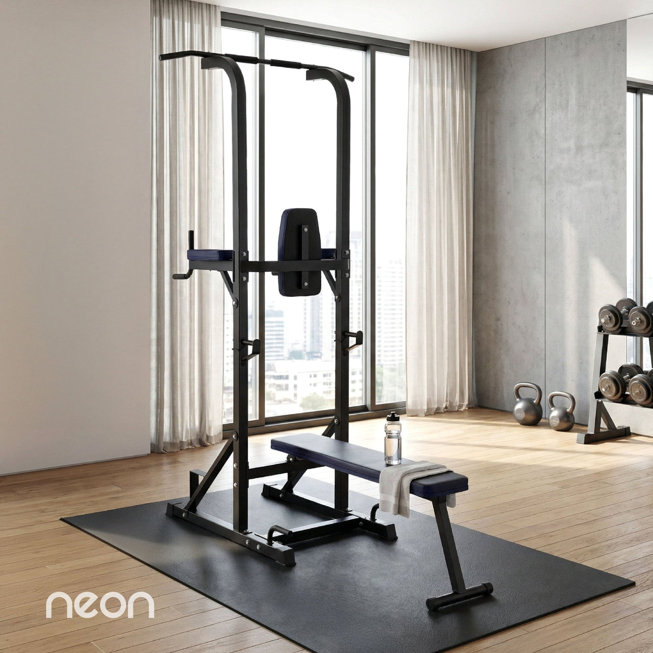 Estación Dominadas Banco Ejercicio Musculación Fitness Gym