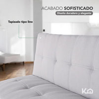 Thumbnail for Sofá Cama Mia Individual Plegable y Reclinable Tapizado Lino