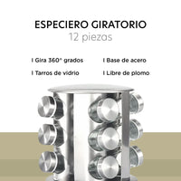 Thumbnail for Especiero Moderno Giratorio Organizador de Cocina 12 Frascos
