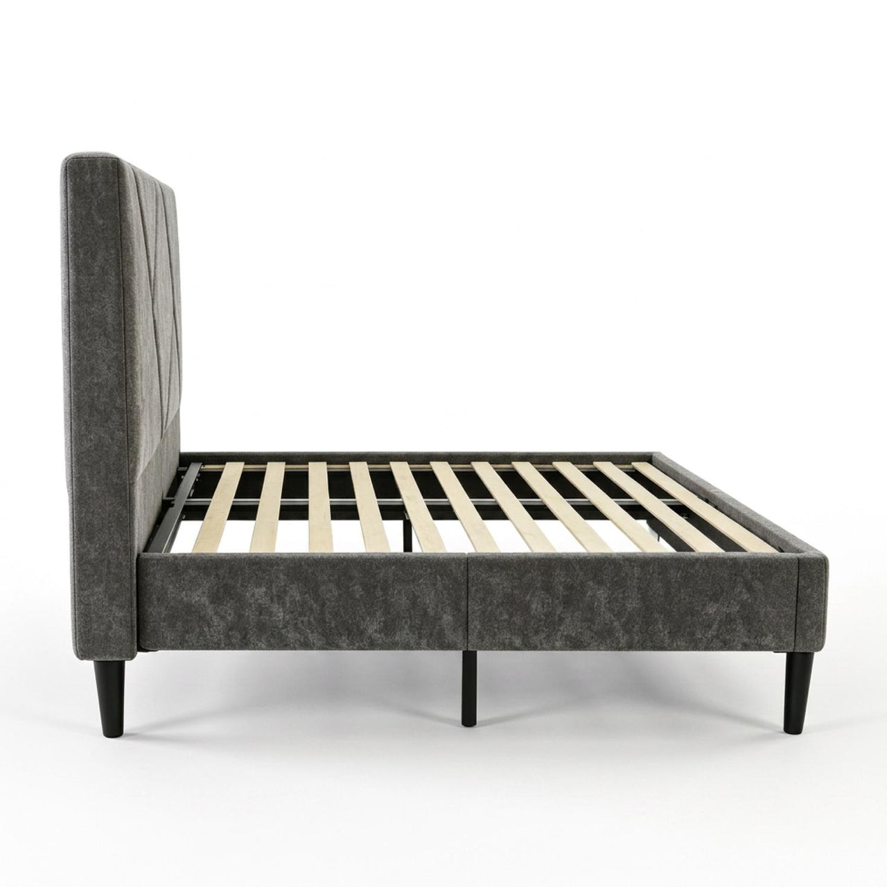 Base Cama Matrimonial Madera Cabecera Tapizada Resistente