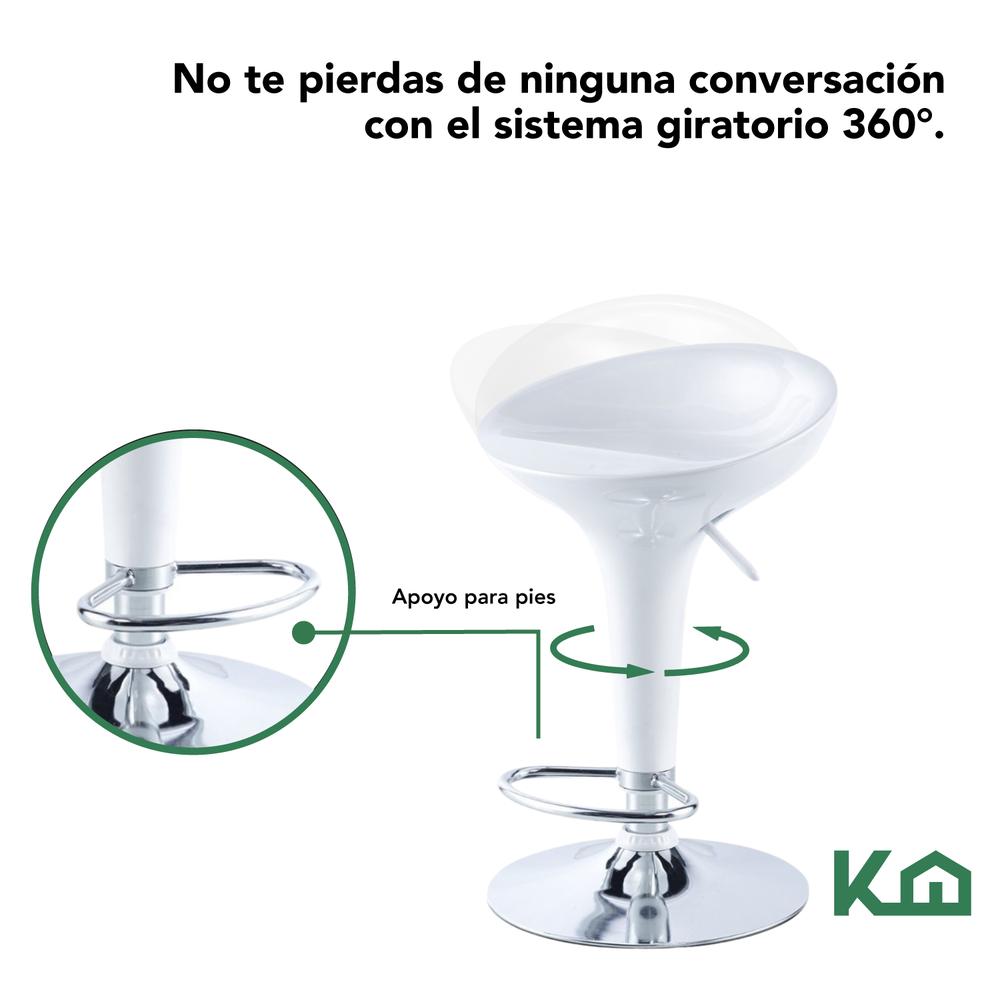 Banco Alto De Barra Set 2 Pzs Giratorio Altura Ajustable Bar