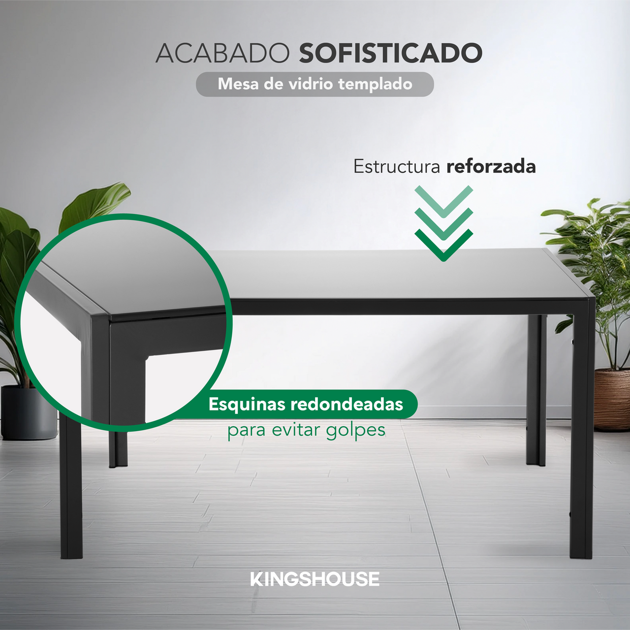 Juego De Comedor 6 Sillas y Mesa De Vidrio Templado Moderno