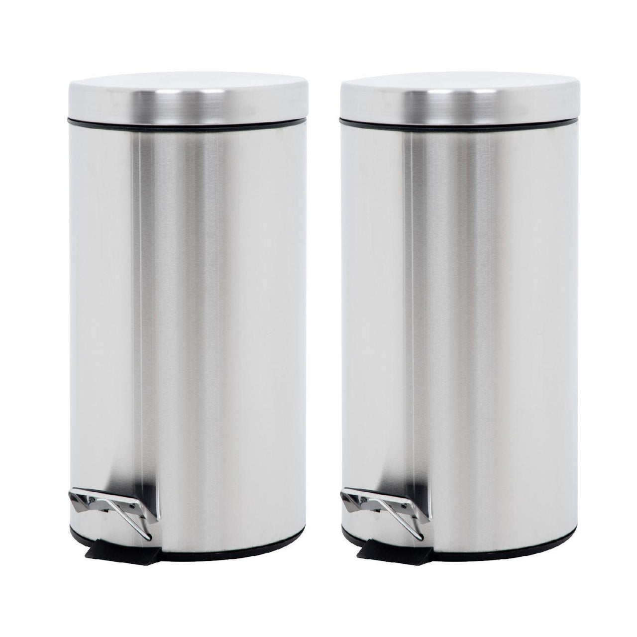 Botes de Basura 20L Metalico Acero Inox C/Pedal Cocina 2pzas