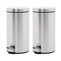 Thumbnail for Botes de Basura 20L Metalico Acero Inox C/Pedal Cocina 2pzas