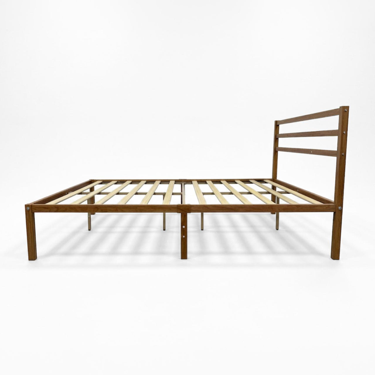 Base Cama Matrimonial Metal y Madera Minimalista Resistente