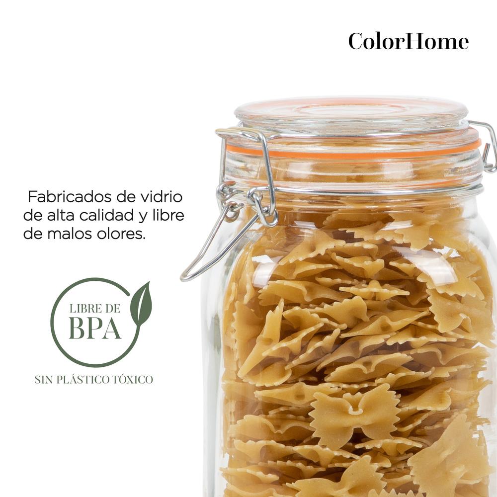 Frasco Hermetico De Vidrio Contenedor Tapa Clip 1,5 L X12