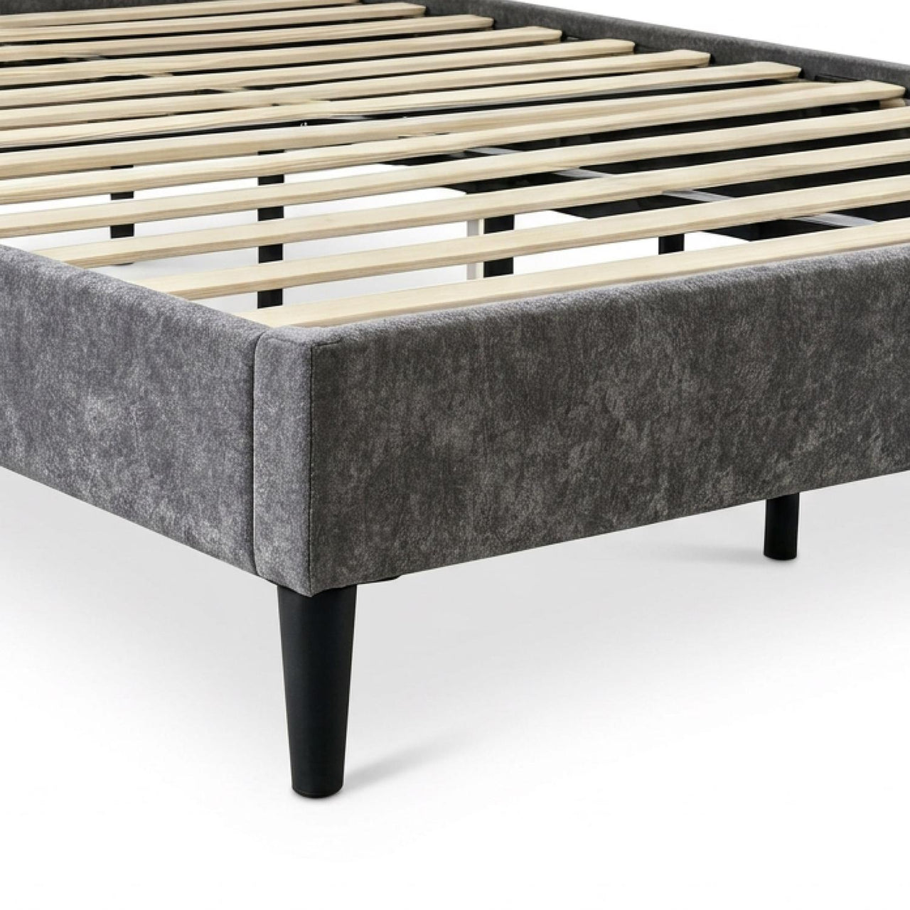 Base Cama Matrimonial Madera Cabecera Tapizada Resistente