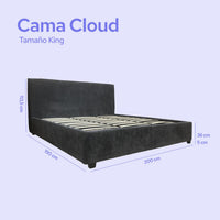 Thumbnail for Cama King Size Color Dreams | Madera Tapizada | 204x200 cm