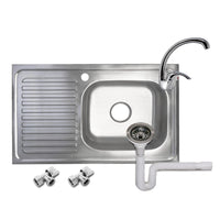 Thumbnail for Fregadero Tarja 80X50 cm Escurridor Derecho Monomando + Kit