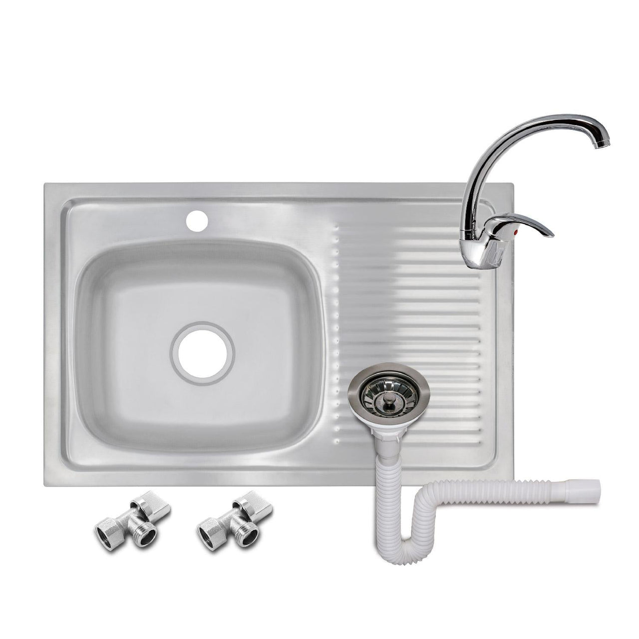 Fregadero Tarja 80X50 Escurridor Izq. Con Monomando + Kit