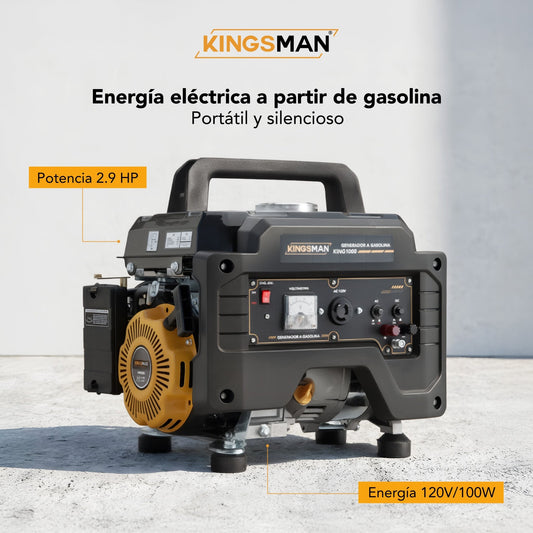 Generador de Energía KING1000 120V 2.9HP Portátil SilenciosoKING1000