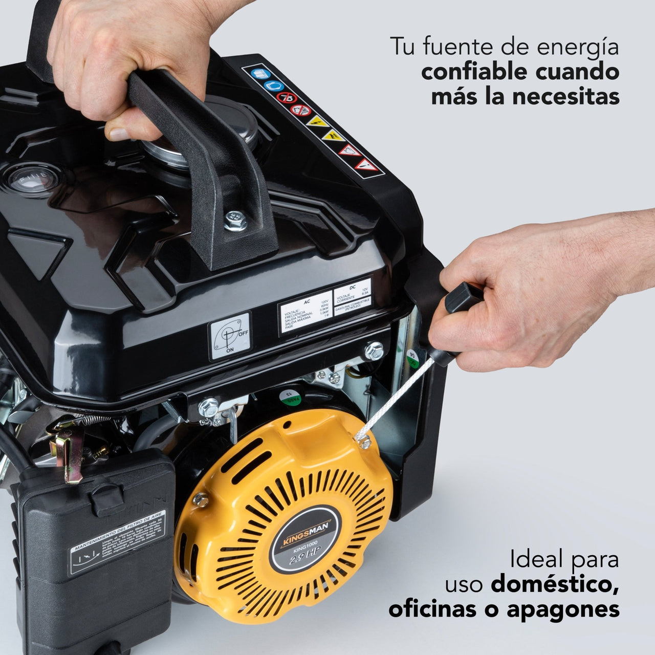 Generador de Energía KING1000 120V 2.9HP Portátil Silencioso