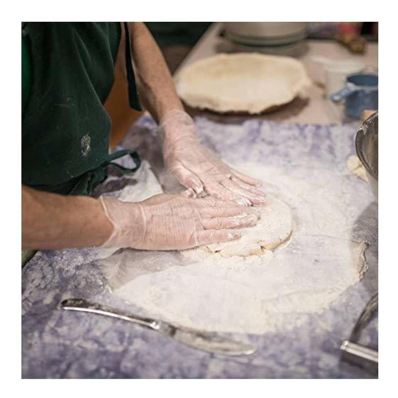 Guante Mediano de Vinil Ambidiestro Con Talco Splash Caja 100 Piezas 1444-M Lobo