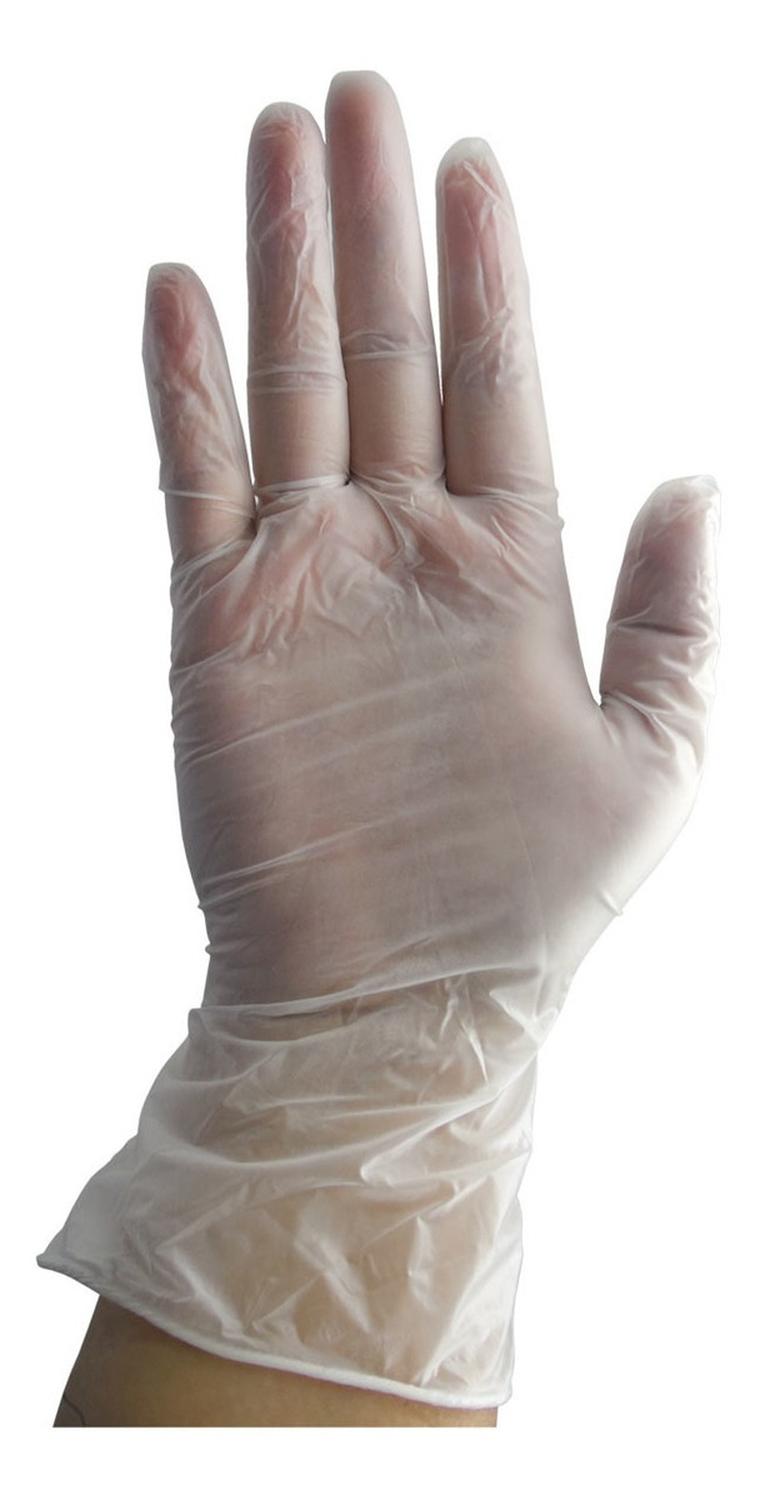 Guante Mediano de Vinil Ambidiestro Con Talco Splash Caja 100 Piezas 1444-M Lobo
