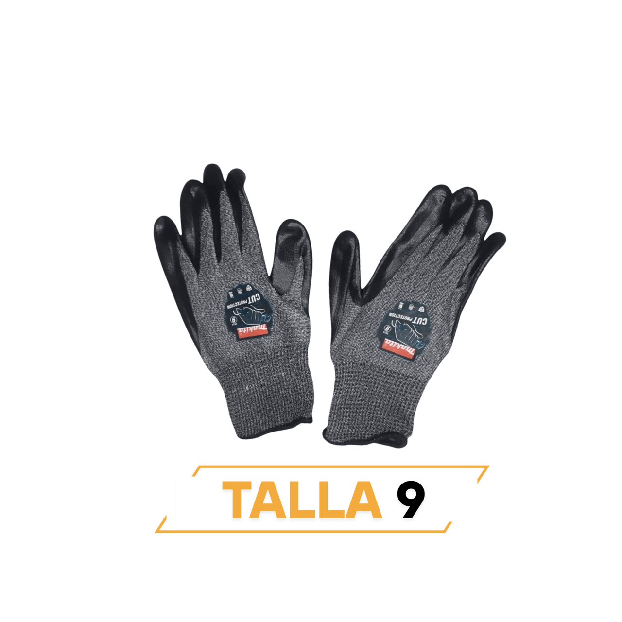 Guantes Anticorte 3 Pares Talla 9 Trabajo Industrial Makita