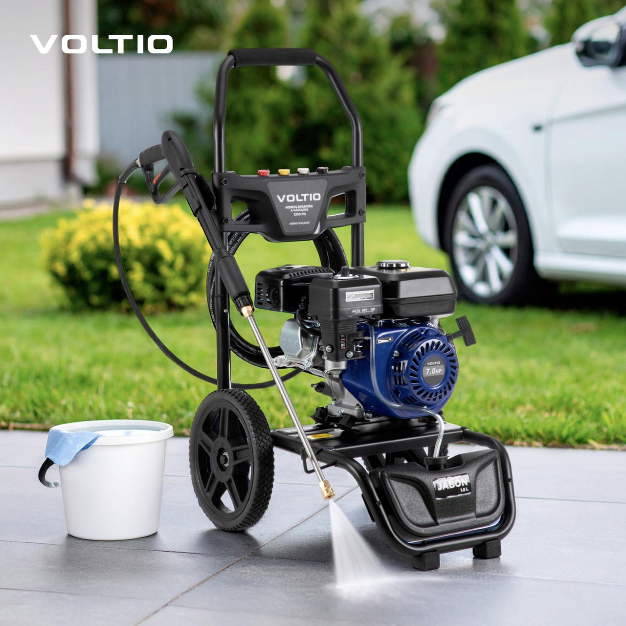 Hidrolavadora a Gasolina 3200 W Motor 7.0 Caballos de Fuerza