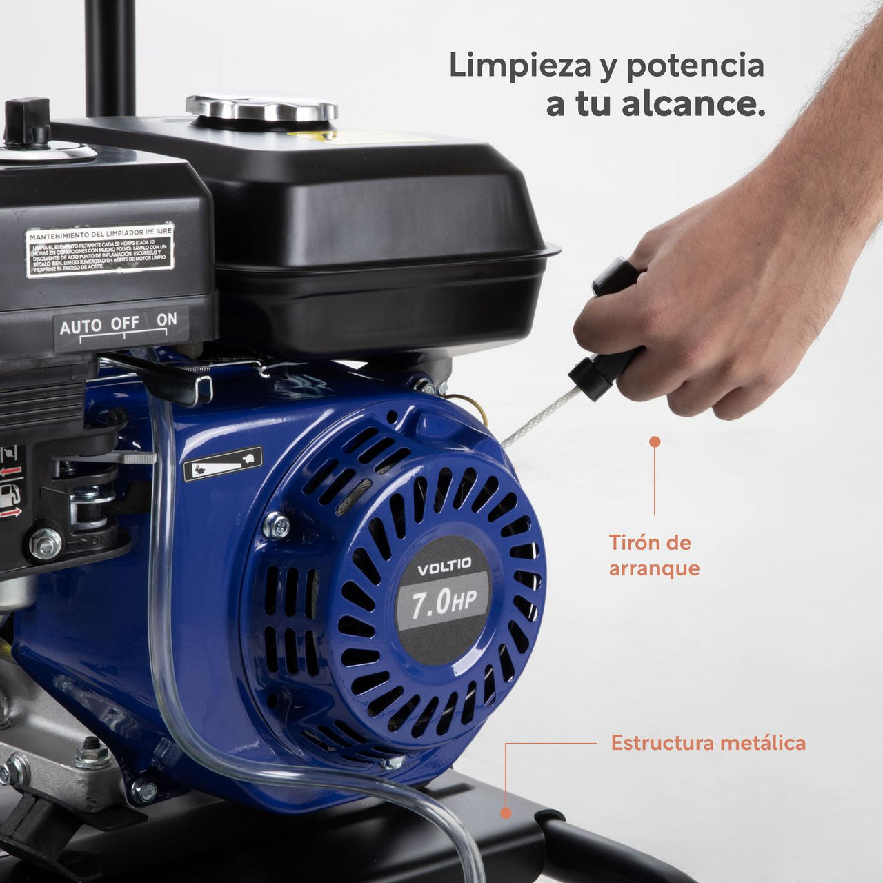 Hidrolavadora a Gasolina 3200 W Motor 7.0 Caballos de Fuerza