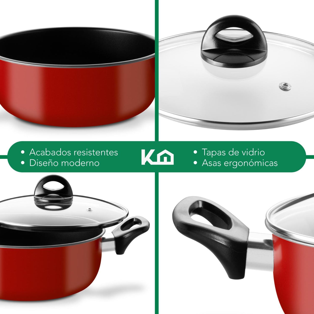 Horno Eléctrico 11L + Batería Cocina 10 Pzs Antiadherente