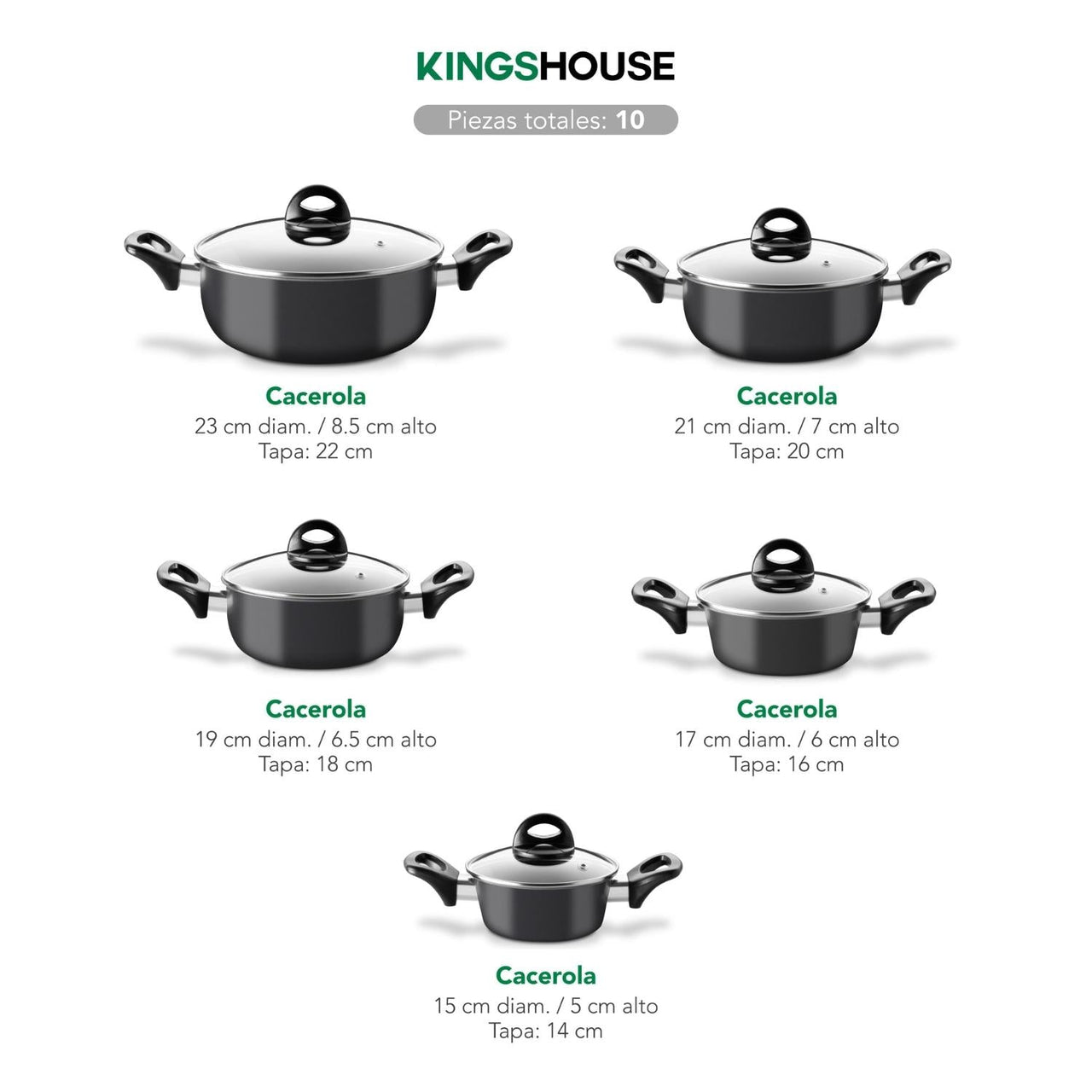 Horno Eléctrico 11L + Batería Cocina 10 Pzs Antiadherente