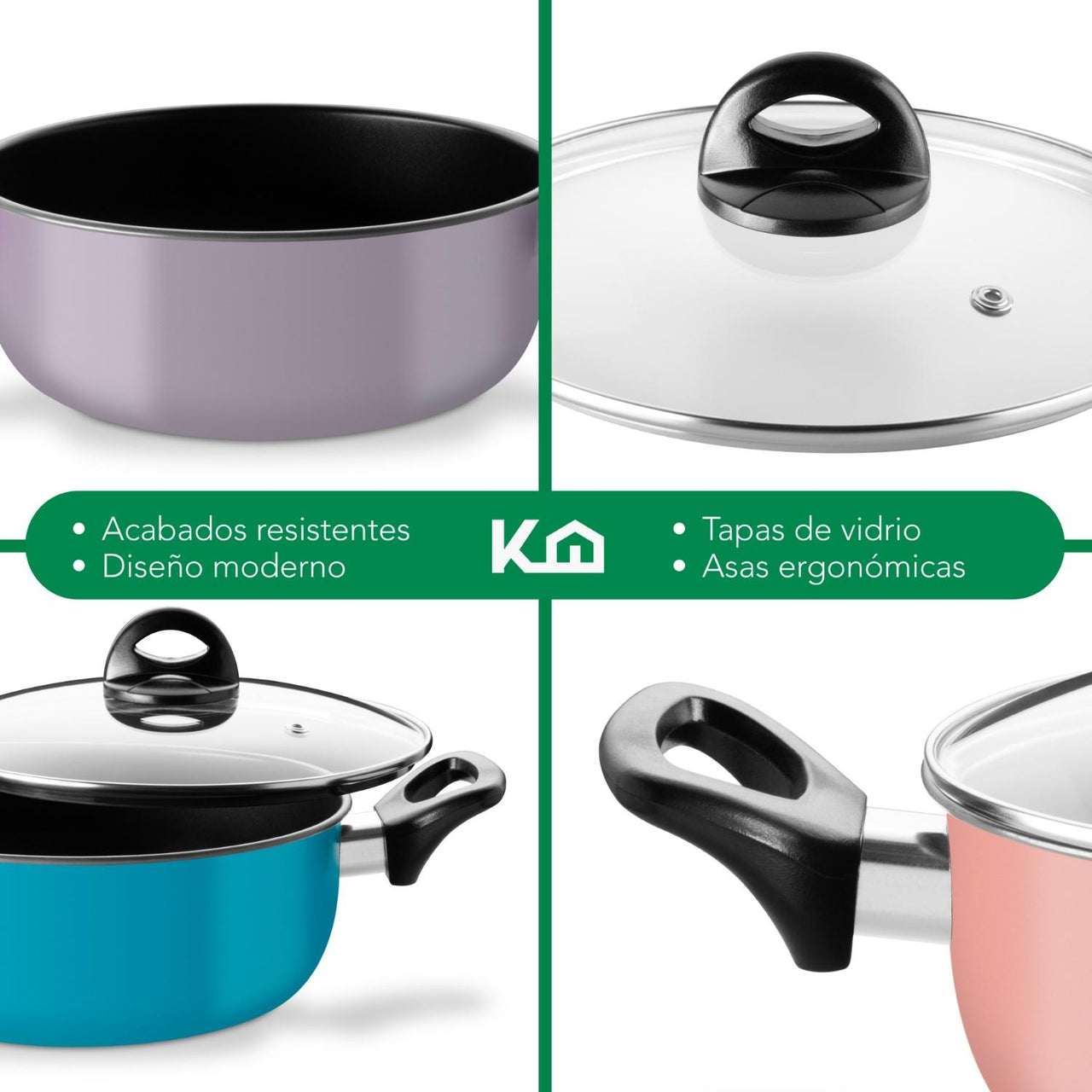 Horno Eléctrico 11L + Batería Cocina 10 Pzs Antiadherente