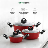 Thumbnail for Horno Eléctrico 11L + Batería Cocina 10 Pzs Antiadherente