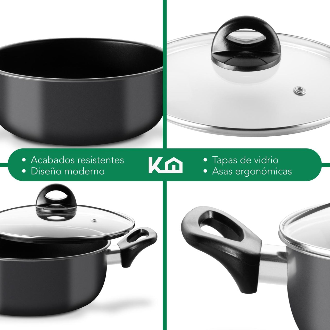 Horno Eléctrico 11L + Batería Cocina 10 Pzs Antiadherente