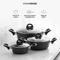 Thumbnail for Horno Eléctrico 11L + Batería Cocina 10 Pzs Antiadherente