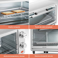 Thumbnail for Horno Eléctrico Tostador 11 Lt De Mesa 700 W Acero Inox