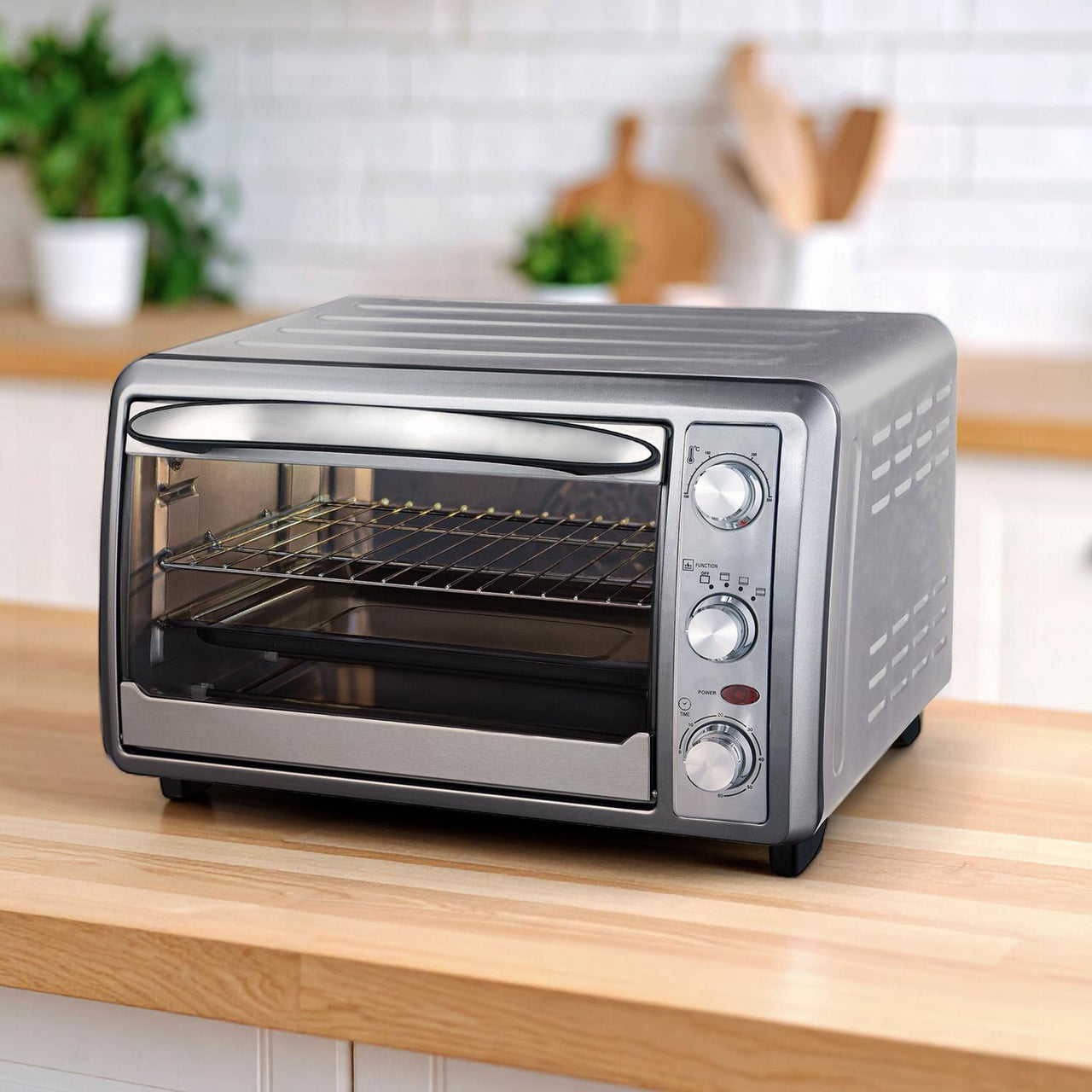 Horno Eléctrico Tostador 24 Lt De Mesa 1500 W Acero Inox