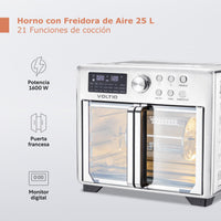 Thumbnail for Horno Freidora de Aire 25L Rostizador Puerta Francesa