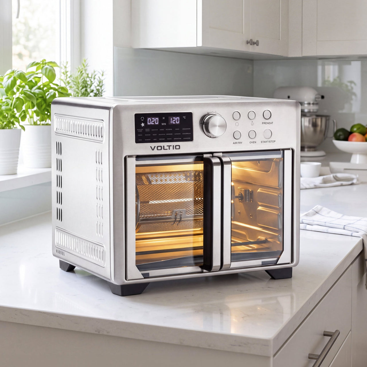 Horno Freidora de Aire 25L Rostizador Puerta Francesa