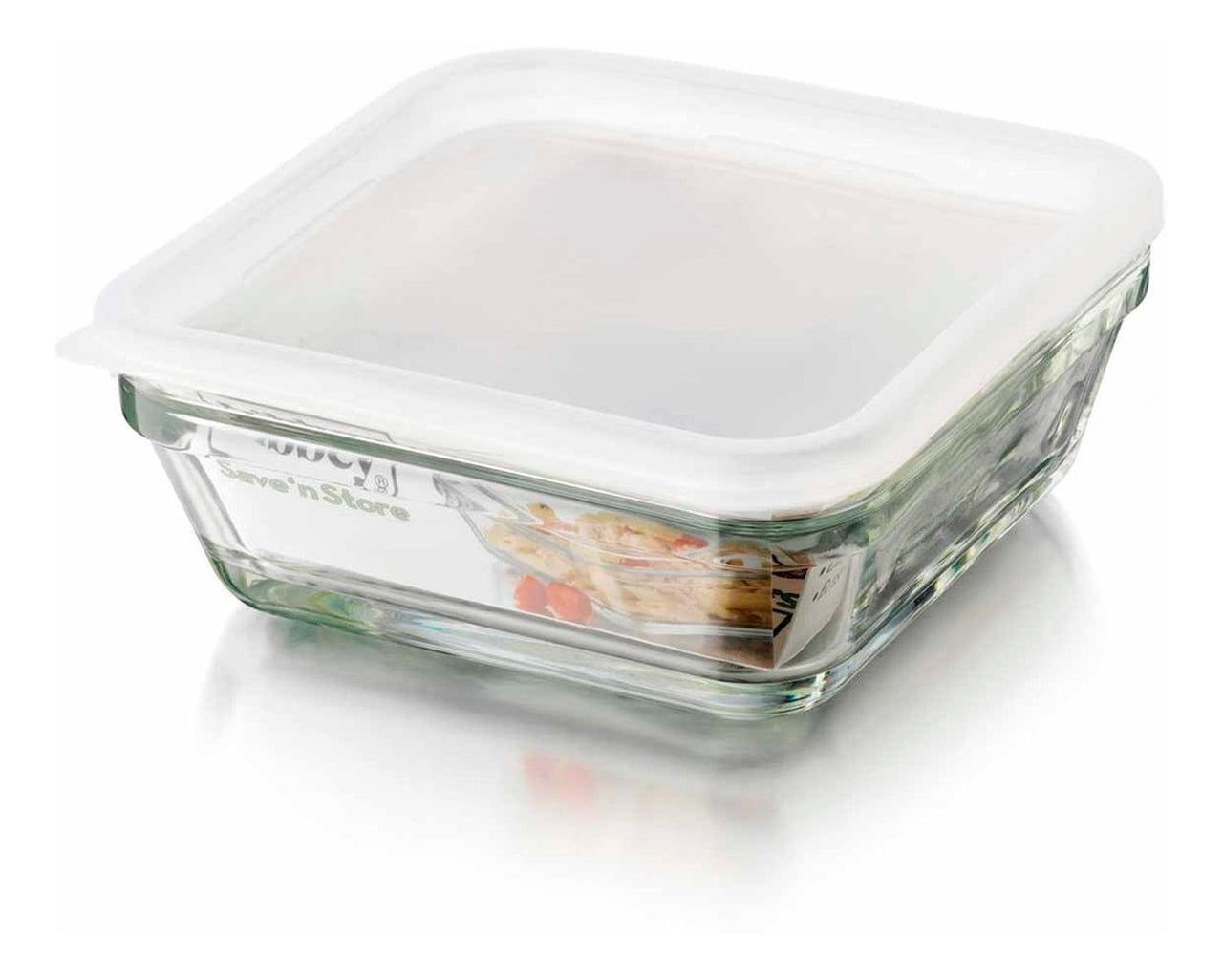 Juego 4 Tazones Vidrio Cuadrados Bowl Ensaladera Tapa Libbey