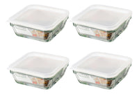 Thumbnail for Juego 4 Tazones Vidrio Cuadrados Bowl Ensaladera Tapa Libbey