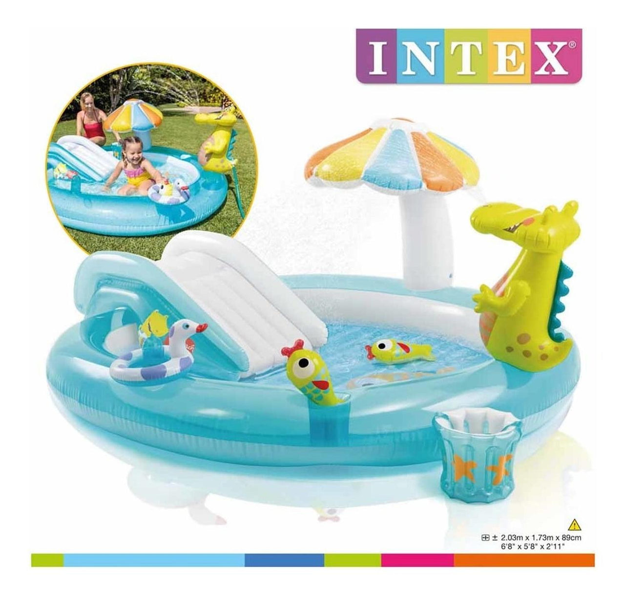 Juego Acuatico Alberca Piscina Inflable Cocodrilo Niño Intex