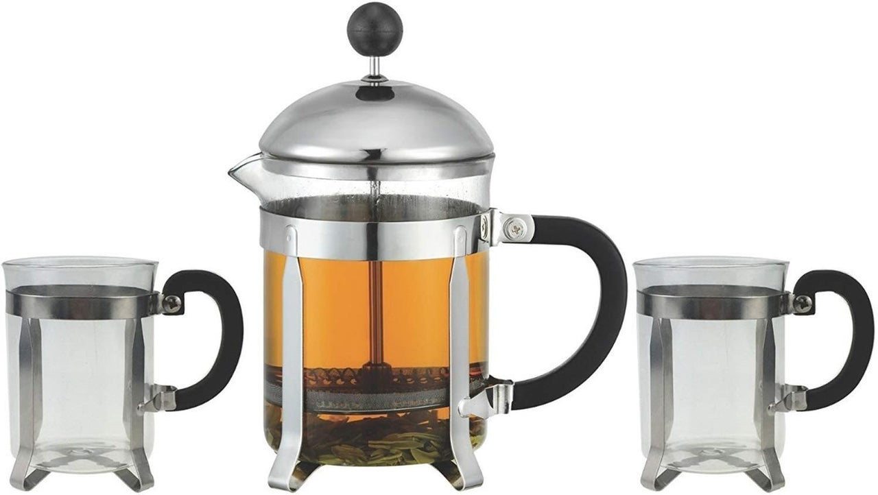 Juego Cafetera Presna Francesa 600ml 2 Tazas Cristal Namaro