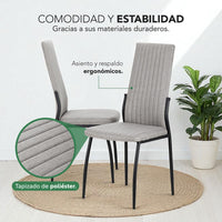 Thumbnail for Juego Comedor 6 Sillas Mesa De Vidrio Templado Luna Moderno