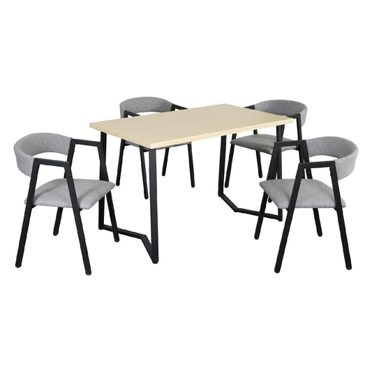 Juego De Comedor 4 Sillas Mesa Rectangular Cocina CafeteríaDNG - SALVIA1 - BEG