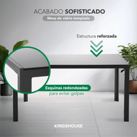 Thumbnail for Juego De Comedor 6 Sillas y Mesa De Vidrio Templado Moderno
