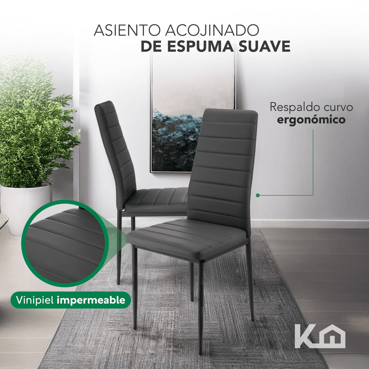 Juego De Comedor 6 Sillas y Mesa De Vidrio Templado Moderno